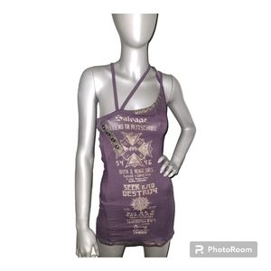Burgundy Salvage Mini Dress Size XS